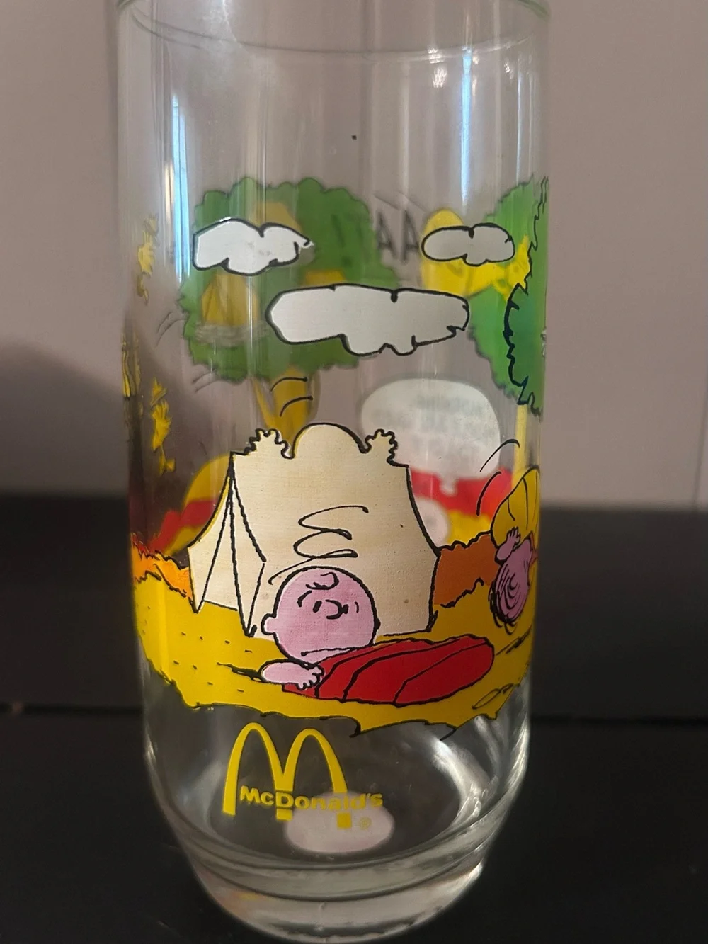 Vintage 1983 McDonald’s Camp Snoopy Glass Morning People Are Hard to Love